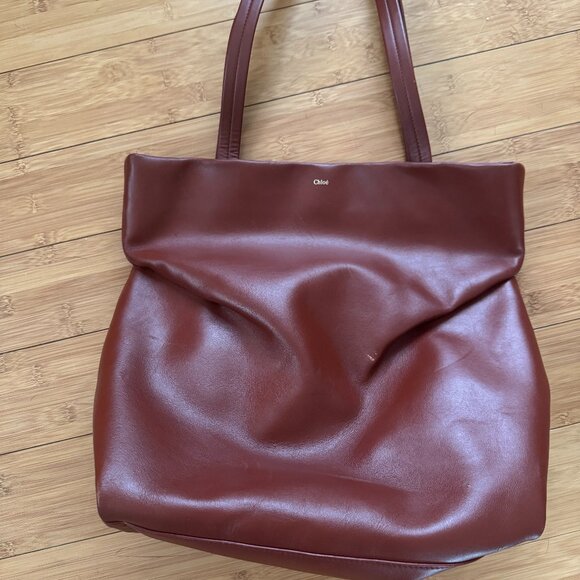 Chloe Judy North South Leather Tote; Brown Leather - Picture 1 of 6
